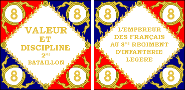 748 1x 25mm 28mm French Napoleonic Flag 4e Line Infantry Regiment 1812 Pattern 